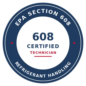 EPA Section 608 Universal certified technician badge